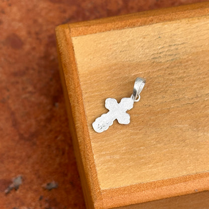 Sterling Silver Matte Mini Eastern Orthodox Cross Pendant Charm