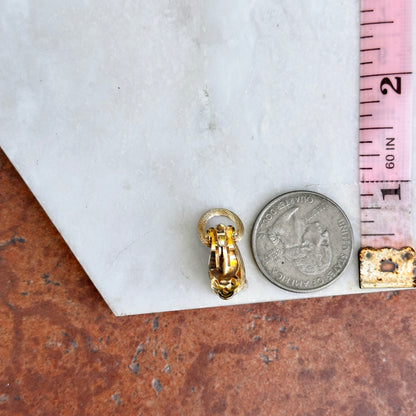 Estate Gold-Tone Horse Head Door Knocker Clip-On Earrings