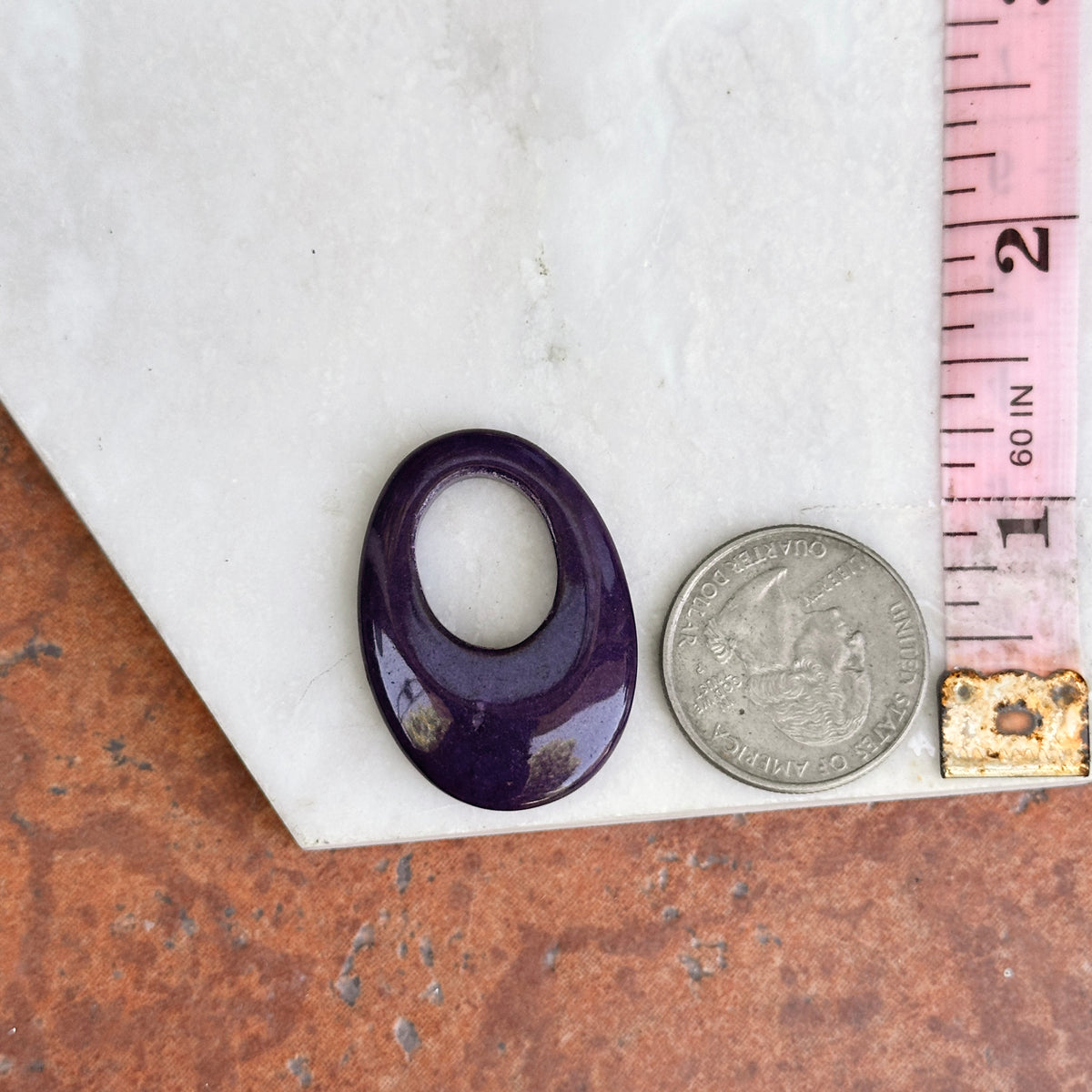 Estate Purple Gemstone Oval Door Knocker Earring Charms