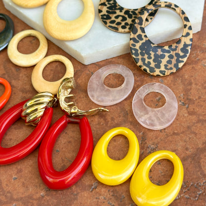 Estate Oval Multi-Colored Door Knocker Charms + Earrings Set