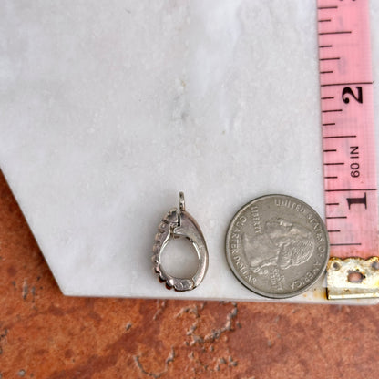 Sterling Silver Ribbed Design Enhancer Magnetic Bail