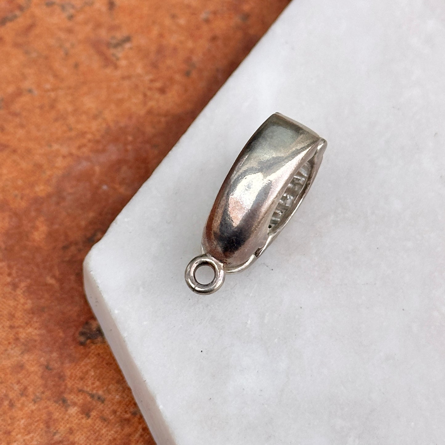 Sterling Silver Ribbed Design Enhancer Magnetic Bail