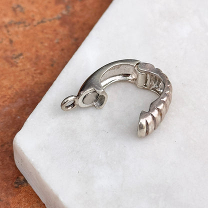 Sterling Silver Ribbed Design Enhancer Magnetic Bail