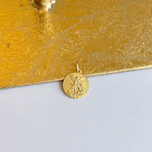 Load image into Gallery viewer, 14KT Yellow Gold Matte St Michael Round Medal Pendant 16mm