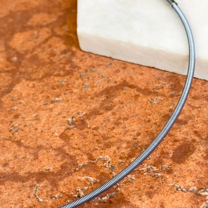 Stainless Steel Montana Blue 2.4mm Spiral Collar Necklace 16.5"