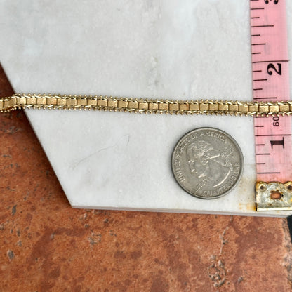 Estate 14KT Yellow Gold Track Style Moveable Matte Links Bracelet
