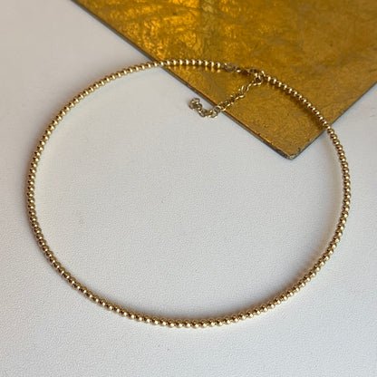 14KT Yellow Gold 3mm Ball Collar Necklace