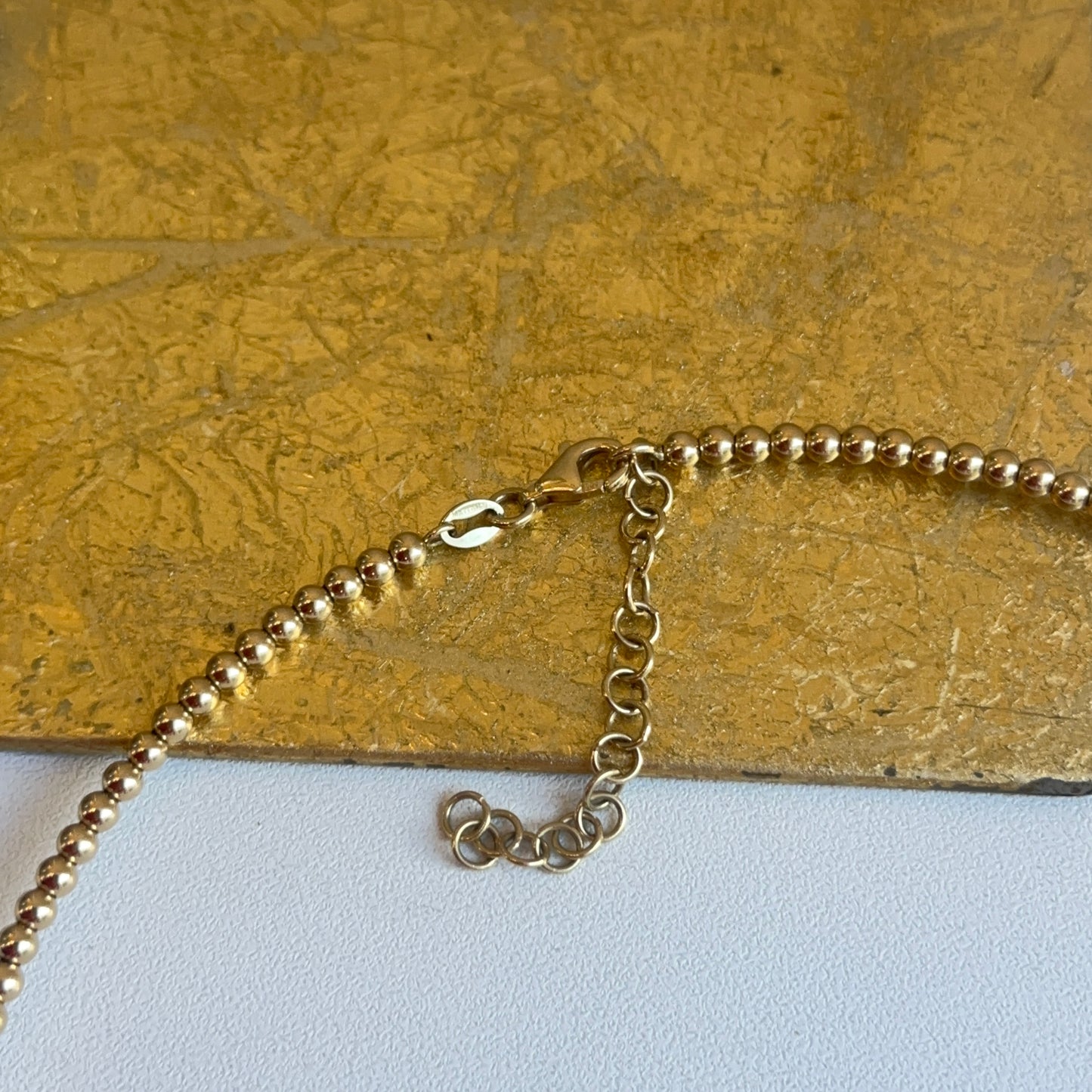 14KT Yellow Gold 3mm Ball Collar Necklace