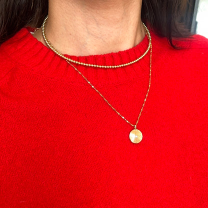 14KT Yellow Gold 3mm Ball Collar Necklace