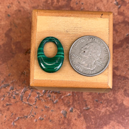 Estate Malachite Oval Mini Door Knocker Earring Charms