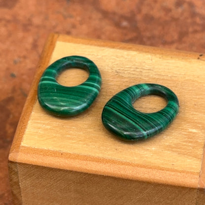 Estate Malachite Oval Mini Door Knocker Earring Charms