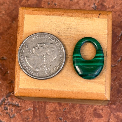 Estate Malachite Oval Mini Door Knocker Earring Charms