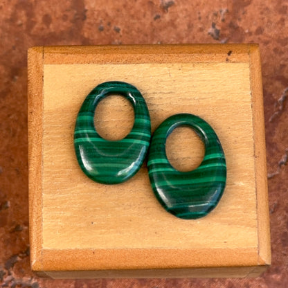 Estate Malachite Oval Mini Door Knocker Earring Charms