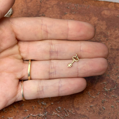 14KT Yellow Gold Heart Key Pendant Charm