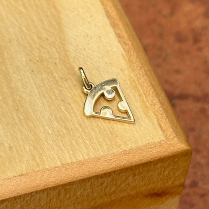 14KT Yellow Gold Pizza Pendant Charm