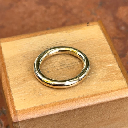 14KT Yellow Gold Round Hinged Pendant Charm/ Chain Connecter/ Bail 22mm
