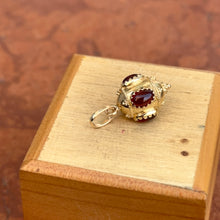 Load image into Gallery viewer, 14KT Yellow Gold Oval Garnet Byzantine Drop Pendant Charm
