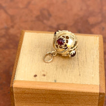 Load image into Gallery viewer, 14KT Yellow Gold Round Filigree Garnet Ball Pendant Charm