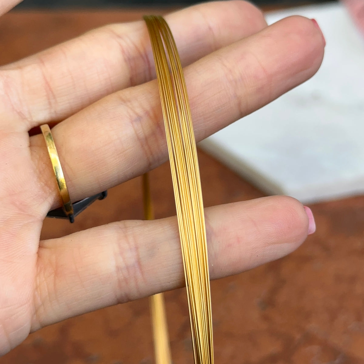 Gold-Plated Stainless Steel 21-Strand Collar Necklace