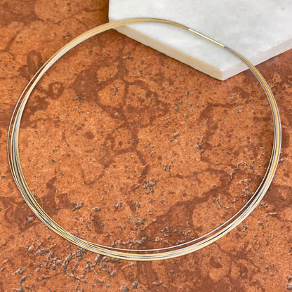 Stainless Steel Two-Tone 9-Strand Wire Necklace