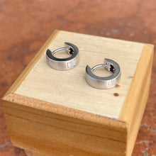 Load image into Gallery viewer, Sterling Silver Brushed Matte Hinged Huggie Hoop Earrings 13mm