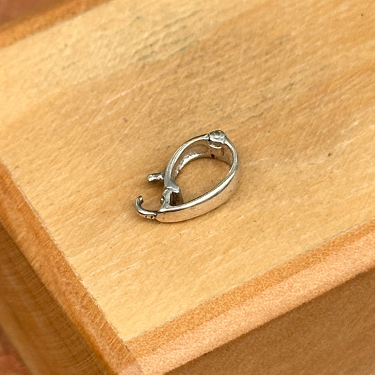 Sterling Silver Tapered Pendant Enhancer Bail with Ring