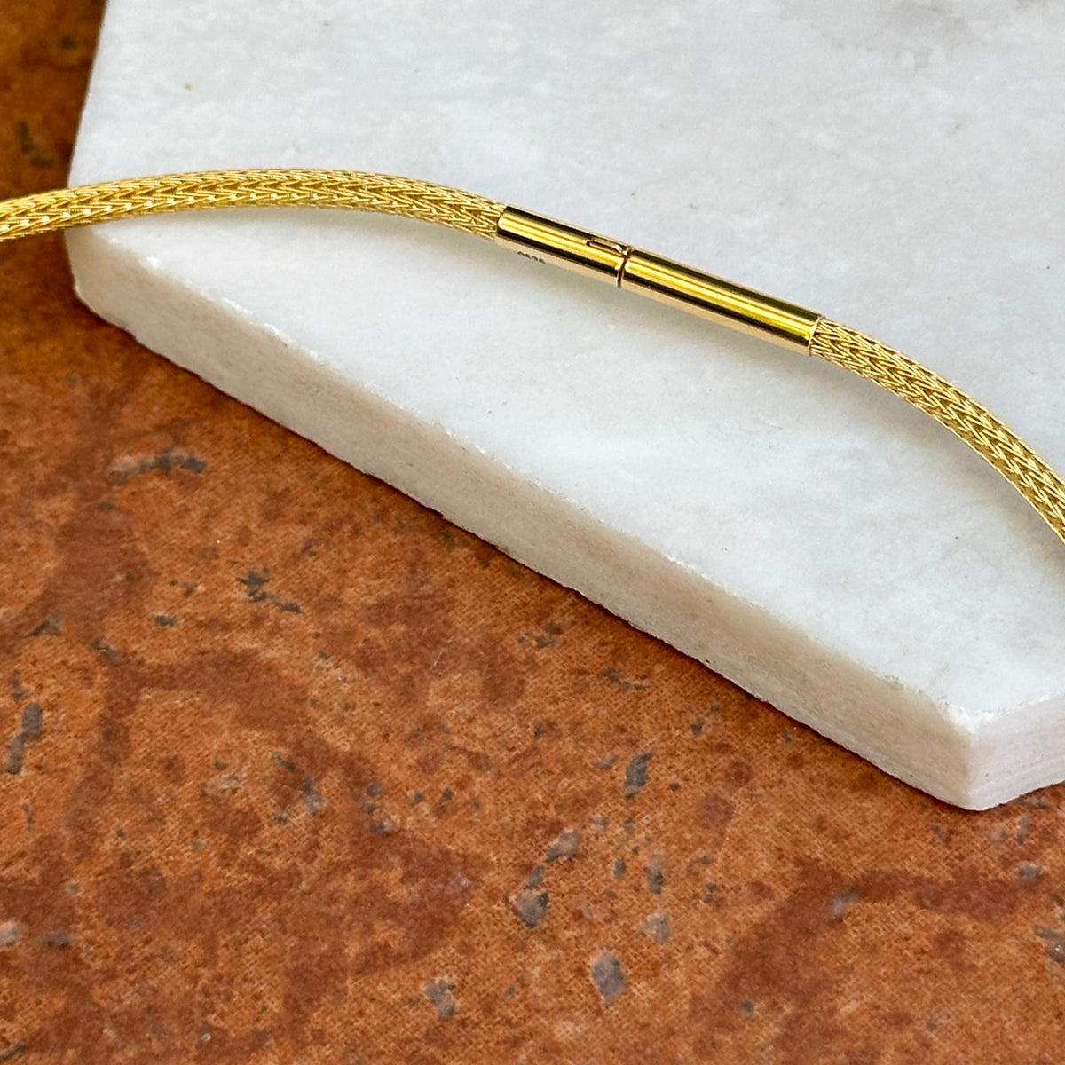Gold-Plated Stainless Steel 2.5mm Mesh Cord Necklace