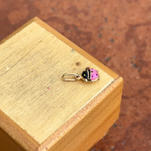 Load image into Gallery viewer, 14KT Yellow Gold Mini Pink Ladybug Pendant Charm 7mm