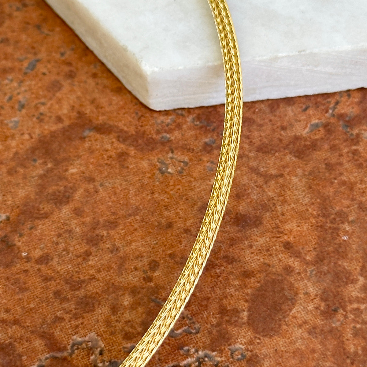 Gold-Plated Stainless Steel 2.5mm Mesh Cord Necklace