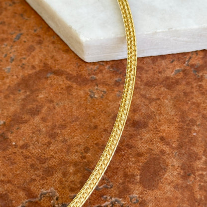 Gold-Plated Stainless Steel 2.5mm Mesh Cord Necklace