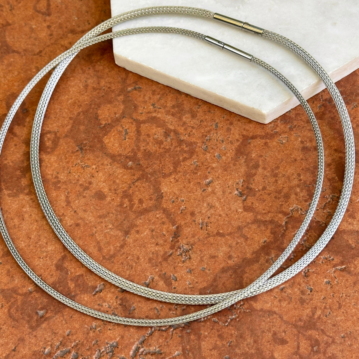 Stainless Steel Mesh Cord Necklace