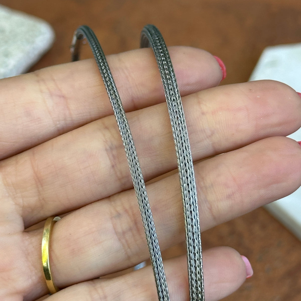 Stainless Steel Mesh Cord Necklace