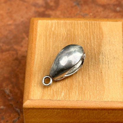 Sterling Silver Patina'D Hammered Silver Magnetic Pendant Bail Enhancer - LSJ