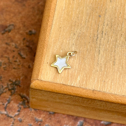 14KT Yellow Gold Mother of Pearl Mini Star Pendant Charm
