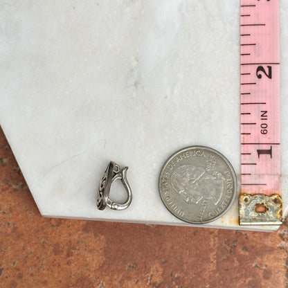 Sterling Silver Antiqued Filigree Pendant Enhancer Slide - LSJ