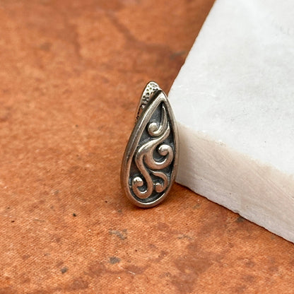 Sterling Silver Antiqued Filigree Pendant Enhancer Slide - LSJ