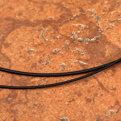 Black Stainless Steel Coil Spiral Collar Necklace 16.5"