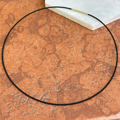 14KT Yellow Gold Black Coil 1.4mm Collar Necklace
