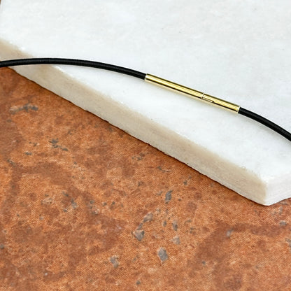 14KT Yellow Gold Black Coil 1.4mm Collar Necklace