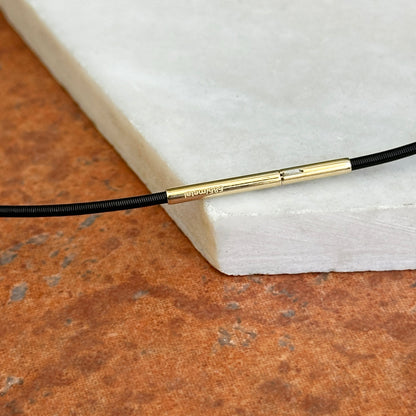 14KT Yellow Gold Black Coil 1.4mm Collar Necklace