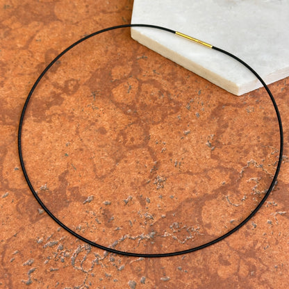 Gold-Plated Stainless Steel Black Coil 1.4mm Wire Collar Necklace