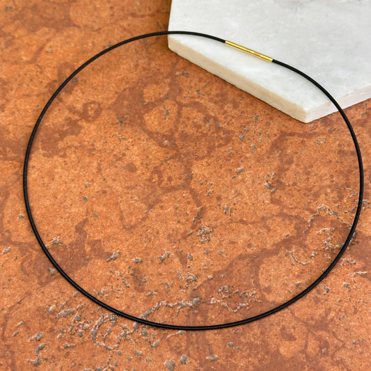 Gold-Plated Stainless Steel Black Coil 1.4mm Wire Collar Necklace