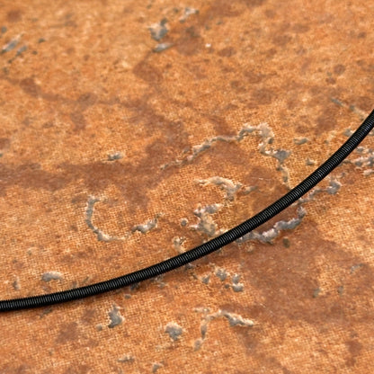 Gold-Plated Stainless Steel Black Coil 1.4mm Wire Collar Necklace
