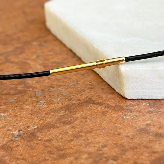 Gold-Plated Stainless Steel Black Coil 1.4mm Wire Collar Necklace