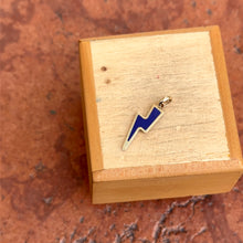 Load image into Gallery viewer, 14KT Yellow Gold Blue Lapis Lightening Bolt Pendant Charm