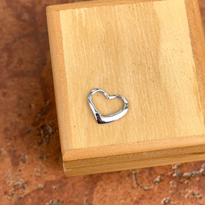 14KT White Gold Small Open Heart Pendant Slide