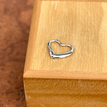 14KT White Gold Small Open Heart Pendant Slide