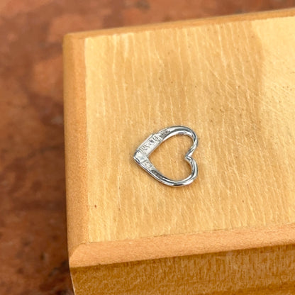 14KT White Gold Small Open Heart Pendant Slide