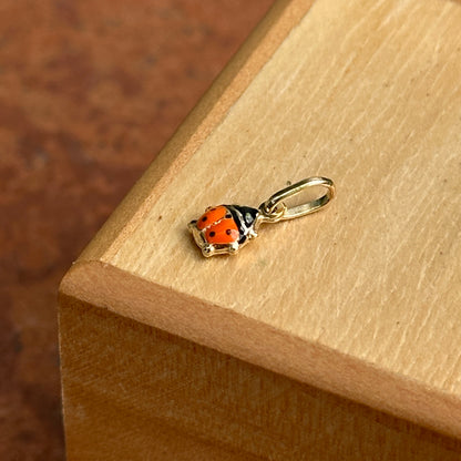 14KT Yellow Gold Mini Orange Ladybug Pendant Charm 5mm