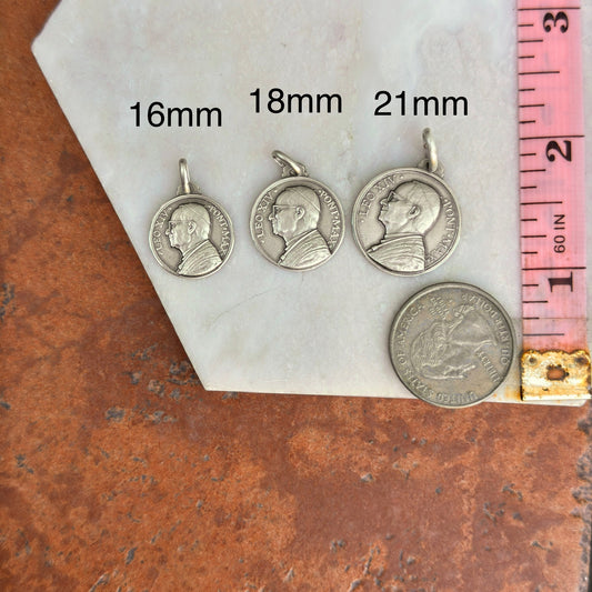 Sterling Silver Pope Leo XIV Round Medal Pendant - LSJ